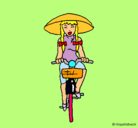 Dibujo China en bicicleta pintado por maddi