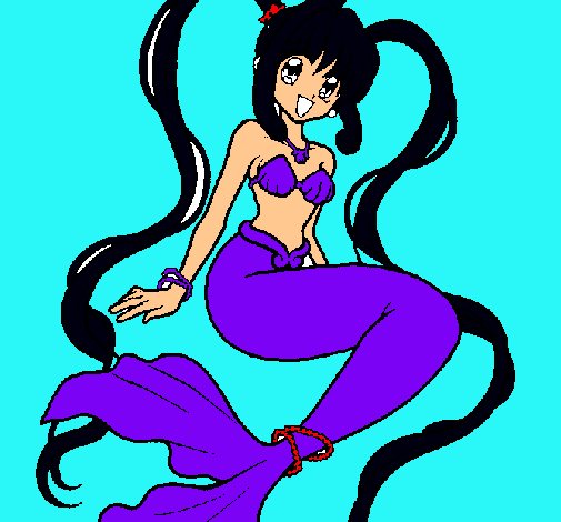 Dibujo Sirena con perlas pintado por crirjjjj