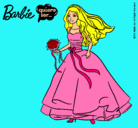 Dibujo Barbie vestida de novia pintado por andrea7