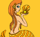 Dibujo Sirena y perla pintado por SheilaCF