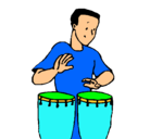 Dibujo Percusionista pintado por tambores