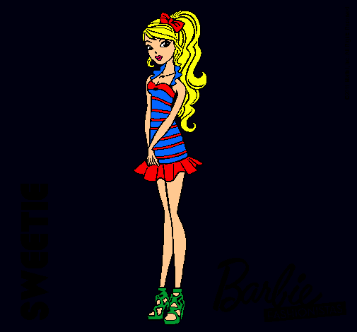 Dibujo Barbie Fashionista 6 pintado por 37124