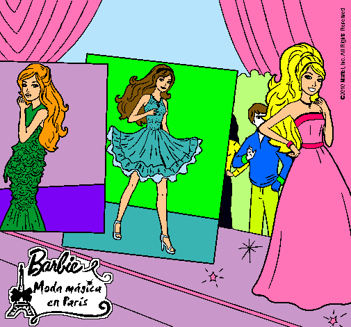 Dibujo Barbie, desfilando por la pasarela pintado por 259los