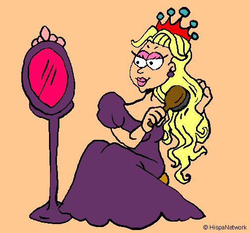 Dibujo Princesa y espejo pintado por noganet