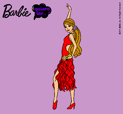 Dibujo Barbie flamenca pintado por Yanii