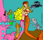 Dibujo Barbie sirena y la reina sirena pintado por layla3114