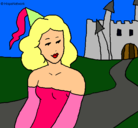Dibujo Princesa y castillo pintado por YA-YA