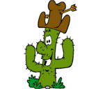 Dibujo Cactus con sombrero pintado por 252243