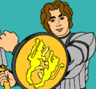 Dibujo Caballero con escudo de león pintado por myrttta