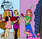 Dibujo Barbie de compras con sus amigas pintado por black