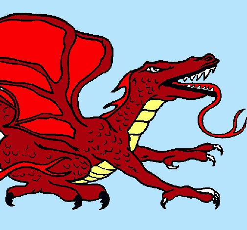 Dibujo Dragón réptil pintado por Misake07