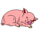 Dibujo Cerdo durmiendo pintado por odalys