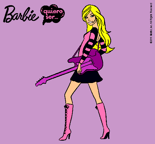 Dibujo Barbie la rockera pintado por layla3114