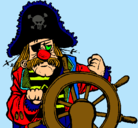 Dibujo Capitán pirata pintado por Grafito