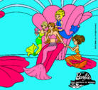Dibujo Barbie princesa sirena pintado por juliabarbie