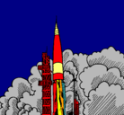 Dibujo Lanzamiento cohete pintado por tonicm