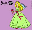 Dibujo Barbie vestida de novia pintado por merrymerry