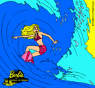 Dibujo Barbie practicando surf pintado por SILVIA