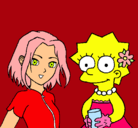 Dibujo Sakura y Lisa pintado por miku