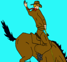 Dibujo Vaquero en caballo pintado por marx