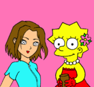 Dibujo Sakura y Lisa pintado por zoeyca