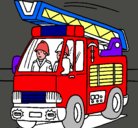 Dibujo Coche de Bomberos pintado por omar12