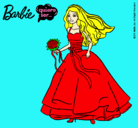 Dibujo Barbie vestida de novia pintado por kritsy11