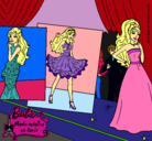 Dibujo Barbie, desfilando por la pasarela pintado por black