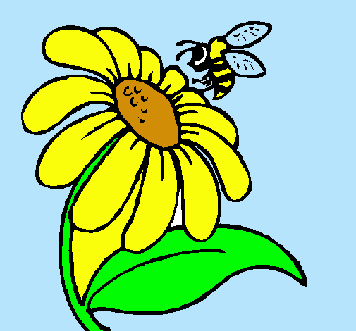 Dibujo Margarita con abeja pintado por NENA06