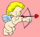 Dibujo Cupido apuntando con la flecha pintado por kate