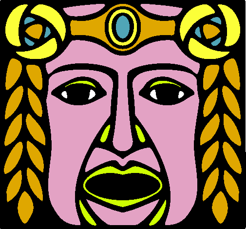 Dibujo Máscara Maya pintado por mari123