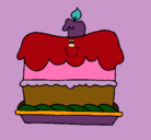 Dibujo Pastel de cumpleaños pintado por tort