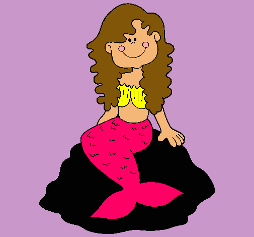 Dibujo Sirena sentada en una roca pintado por miriam-cat