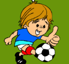 Dibujo Chico jugando a fútbol pintado por persi