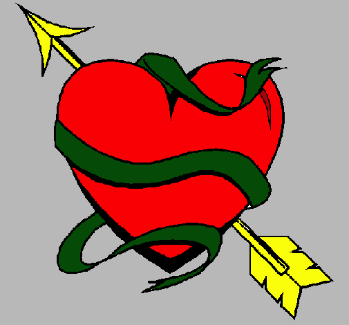 Dibujo Corazón con flecha pintado por camilis