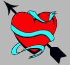 Dibujo Corazón con flecha pintado por garc