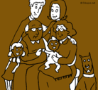 Dibujo Familia pintado por queso