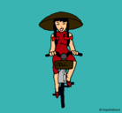 Dibujo China en bicicleta pintado por RABBIT