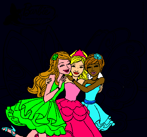 Dibujo Barbie y sus amigas en hadas pintado por 37124