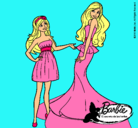 Dibujo Barbie estrena vestido pintado por xuky