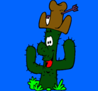 Dibujo Cactus con sombrero pintado por smueldibujo