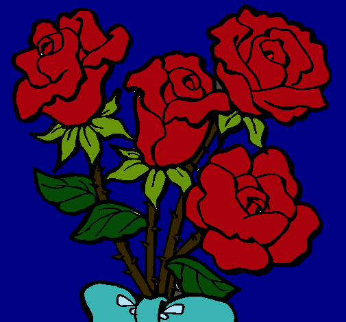 Dibujo Ramo de rosas pintado por _Silvia_