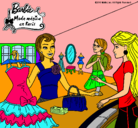 Dibujo Barbie en una tienda de ropa pintado por lukobip