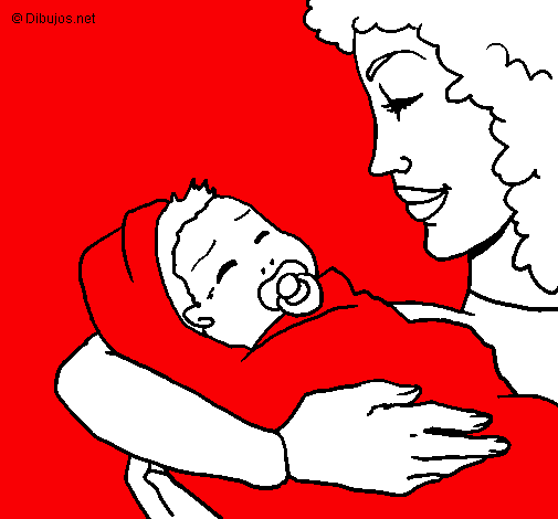 Dibujo Madre con su bebe II pintado por johaniris