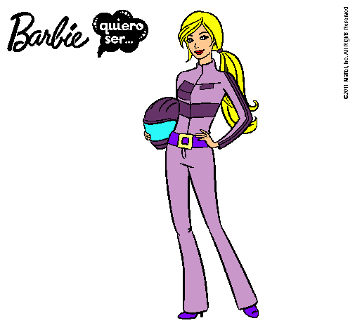 Dibujo Barbie piloto de motos pintado por areymimarchena