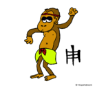 Dibujo Mono  pintado por lliyi
