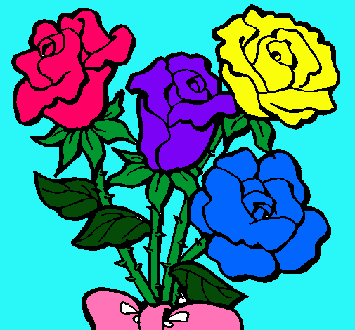 Dibujo Ramo de rosas pintado por lianis