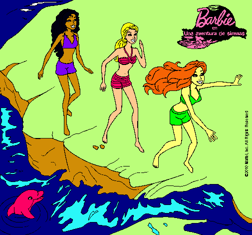 Barbie y sus amigas en la playa