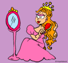 Dibujo Princesa y espejo pintado por macamaca