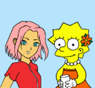 Dibujo Sakura y Lisa pintado por caro1246